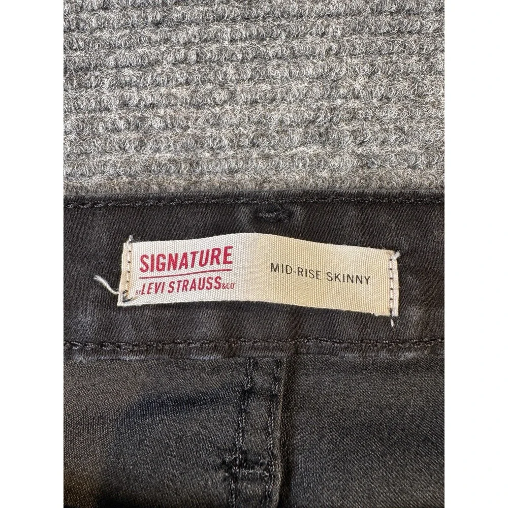 Levi‎ Strauss Signature Size 20W Mid-Rise Skinny Jeans Black
